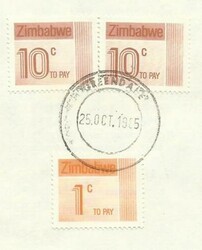 Zimbabwe -SCARCE MACHINE LABEL-HARARE 24/OCT/1985, FIRST DAY of ...