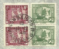Indo-China Sc#157(x2)#149(x2)#168A(x4) SAIGON13/12/48 AIRMAIL-Airline ...