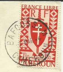 Cameroun Sc#289(single frank) BAFOUSSAM 2/MAR/44 WWII Censor to ...