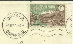 Cameroun Sc#201(single frank) DOUALA 2/III/40 WWII Censor to Elat
