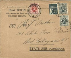 Belgium Sc#204,#201(one with LABEL) BRUSSELS 24/11/30 to USA