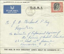 Rhodesia & Nyasaland SG#12(single frank) CAUSEWAY 11/MAR/56 OFFICIAL ...