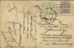 Luxembourg POSTAGE DUE Sc#J14(single frank) 9/11/22 postcard view ...