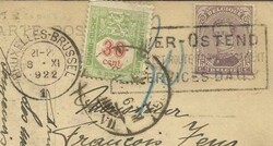 Luxembourg POSTAGE DUE Sc#J14(single frank) 9/11/22 postcard view ...