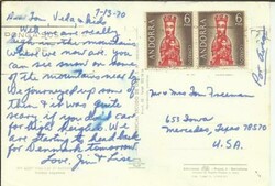 Andorra SPANISH ADMINISTRATION Sc#57(x2) 1970 Postcard Views "VALLS ...