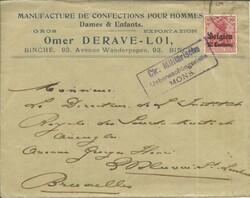 Belgium GERMAN OCCUPATION Sc#N3(single frank) 2/II/1916 commercial ...