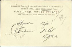 India 1/2d-EdwVII, AGRA 25/DE/07 postcard view "Agra Fort-Interior of ...