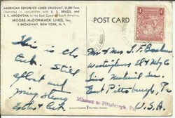 Barbados SG#249a(perf 14) ST PHILIP JU/9/39 "Ship''s Postcard S.S ...