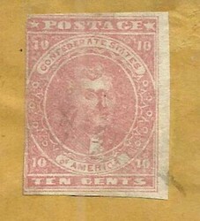 Confederate States of America Sc#5(single frank) BOWDON(Carroll ...