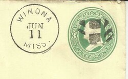 US 3c Postal Env-Sc#U83 WINONA(Montgomery County)MISSISSIPPI -Cut ...