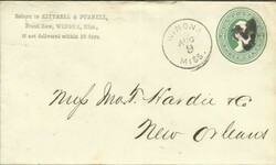 US 3c Postal Env-Sc#U82 WINONA(Montgomery County)MISSISSIPPI -Cut ...