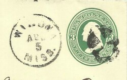 US WINONA(Montgomery County)MISSISSIPPI-Cut Cork Fancy Cancel- 3c ...