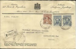 Argentina Sc#424,#438(x2)BUENOS AIRES 29/AGO/39 "YUGOSLAV LEGATION" ...