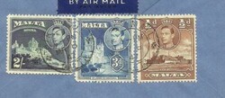 Malta 2/value-SG#228(scarce)#223a,#218a AIR MAIL MR/8/47 to USA, ...