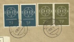 Luxembourg EUROPA ISSUE Sc#355(x2)#354(x2) RUMELANGE 2/10/59 ...