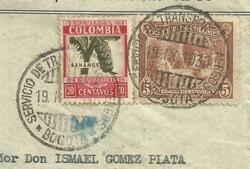 Colombia Sc#C100,#420 BOGATA 19/IX/1935 MULTICOLOR ILLUSTRATED "PAIN ...