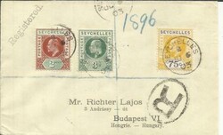 Seychelles SG#46,#47,#54 SEYCHELLES-B JU/6/03 Registered to BUDAPEST ...