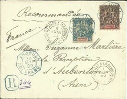 Anjouan Sc#8,10 -ANJOUAN/COL FRANC. 30/MAI/99-Blue Octogon- ...