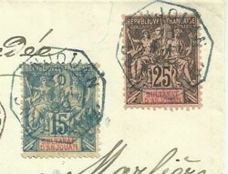 Anjouan Sc#8,10 -ANJOUAN/COL FRANC. 30/MAI/99-Blue Octogon- ...