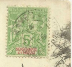 Senegambia and Niger Sc#4(single frank) KAYES 14/FEBV/06 postcard ...