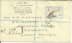 Timor Sc#287(HI VALUE-single frank) DILI 6/ABR/57 -Auxiliary Mark- ...
