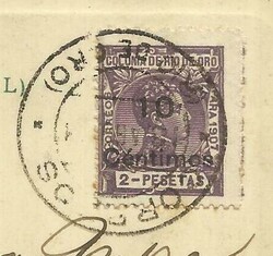 Rio de Oro Sc#69(single frank) CORREOS RIO DE ORO 18/AGO/1911(faint) ...