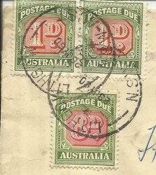 Australia POSTAGE DUE SG#D133a-Die II(pair)#D138(scarce) LITHON NSW ...