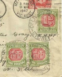 Australia POSTAGE DUE SG#D120,#D123(pair) DELIVERY ROOM SYDNEY ...