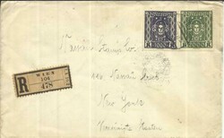 Austria Sc#294,#295 VIENNA 1923 Registered to USA, backstamped
