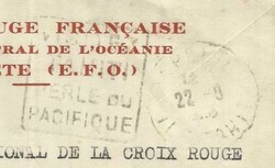 French Oceania RED CROSS ENVELOPE PAPEETE 22/9/42(?) DUAL WWII ...