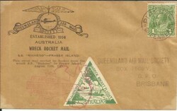 Australia ROCKET MAIL-#3C1(Green Triangle) PIALBA 12/AU/35, backstamp ...