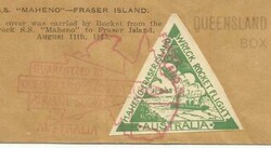 Australia ROCKET MAIL-#3C1(Green Triangle) PIALBA 12/AU/35, backstamp ...