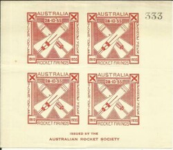 Australia ROCKET MAIL-#5A1a-Sheet of 4 stamps #333- horizontal ...