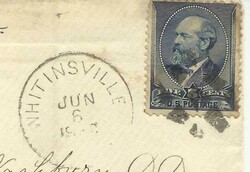 US 5c-GARFIELD-Indigo-Sc#216(single frank) WHITINSVILLE MASS ...