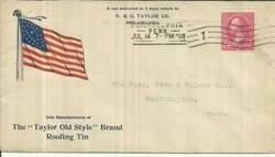 US -SPANISH AMERICAN WAR PATRIOTIC-Flag- Philadelphia Pa. JUL/14/98 ...