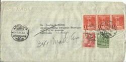 DUAL FRANKING Spanish Andorra Sc#46(strip of 3)#43 mixed ...
