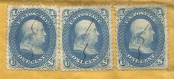 US Sc#63(x3) D.P.O.OWENS GROVE(Cerro Gordo County)IOWA JAN/12/1863 ...