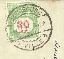 Luxembourg POSTAGE DUE Sc#14(single frank) 14/4/25 postcard from ...