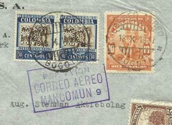 Colombia Sc#C102(pair)#439,#413 BOGATA 18/X/1937 -ILLUSTRATED ...