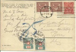 Switzerland POSTAGE DUE-Sc#J41,#J38 BERN 17/VIII/22 postcardview from ...