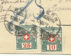 Switzerland POSTAGE DUE-Sc#J41,#J38 BERN 17/VIII/22 postcardview from ...