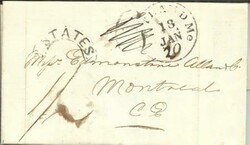 Portland Maine 18/JAN/1859 STAMPLESS-DOUBLE RATE-10 changed to 20 ...