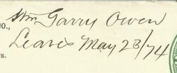 Louisiana STEAMER GARRY OWEN-Leaves MAY/23/74 "Boat Name-Handwritten" ...
