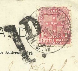 New South Wales SG#334 ALSTONVILLE 24/JA/1907 postcard view "Post and ...