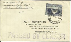 Southern Rhodesia SG#35b(single frank) UMTALI 29/JAN/40 PASSED BY ...