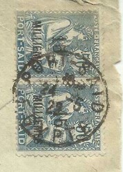 France OFFICE IN PORT SAID EGYPT-Sc#64(pair) PORT-SAID 24/5/22 ...