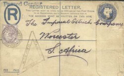 Great Britain -BOER WAR-Registered Postal Envelope uprated 1d-lilac- ...