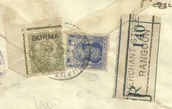 Burma BRITISH ADMINISTRATION-SG#9,#37 MERCHANT STREET RANGOON ...