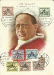 Vatican City Sc#61-67(complete set) FIRST DAY 20/2/39 -SEDE VACANTE ...