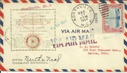 US BEACON AIRMAIL ISSUE-Sc#C11-Plate Number, NORTHVILLE MICH ...
